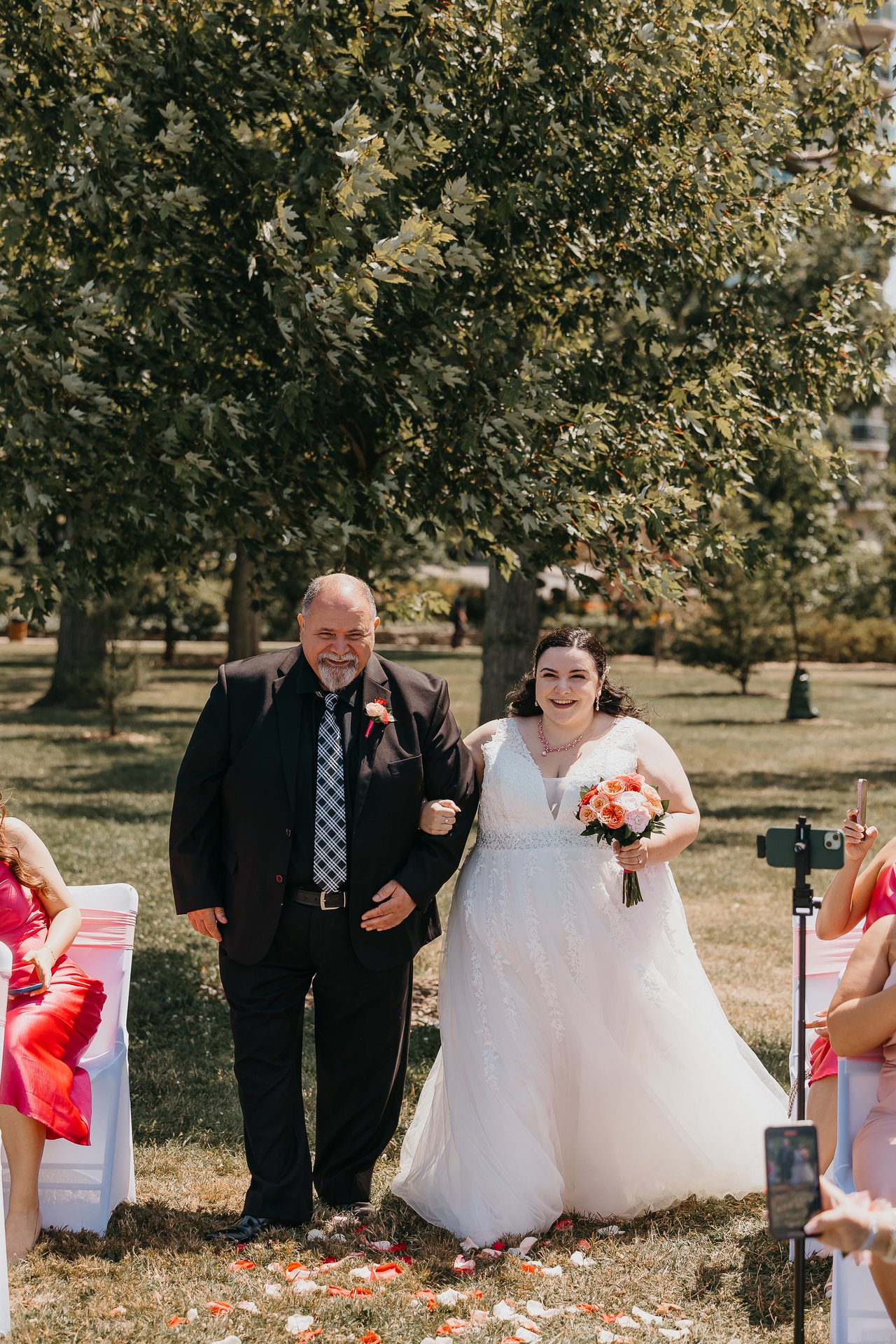 Chelsie walking during the ceremony