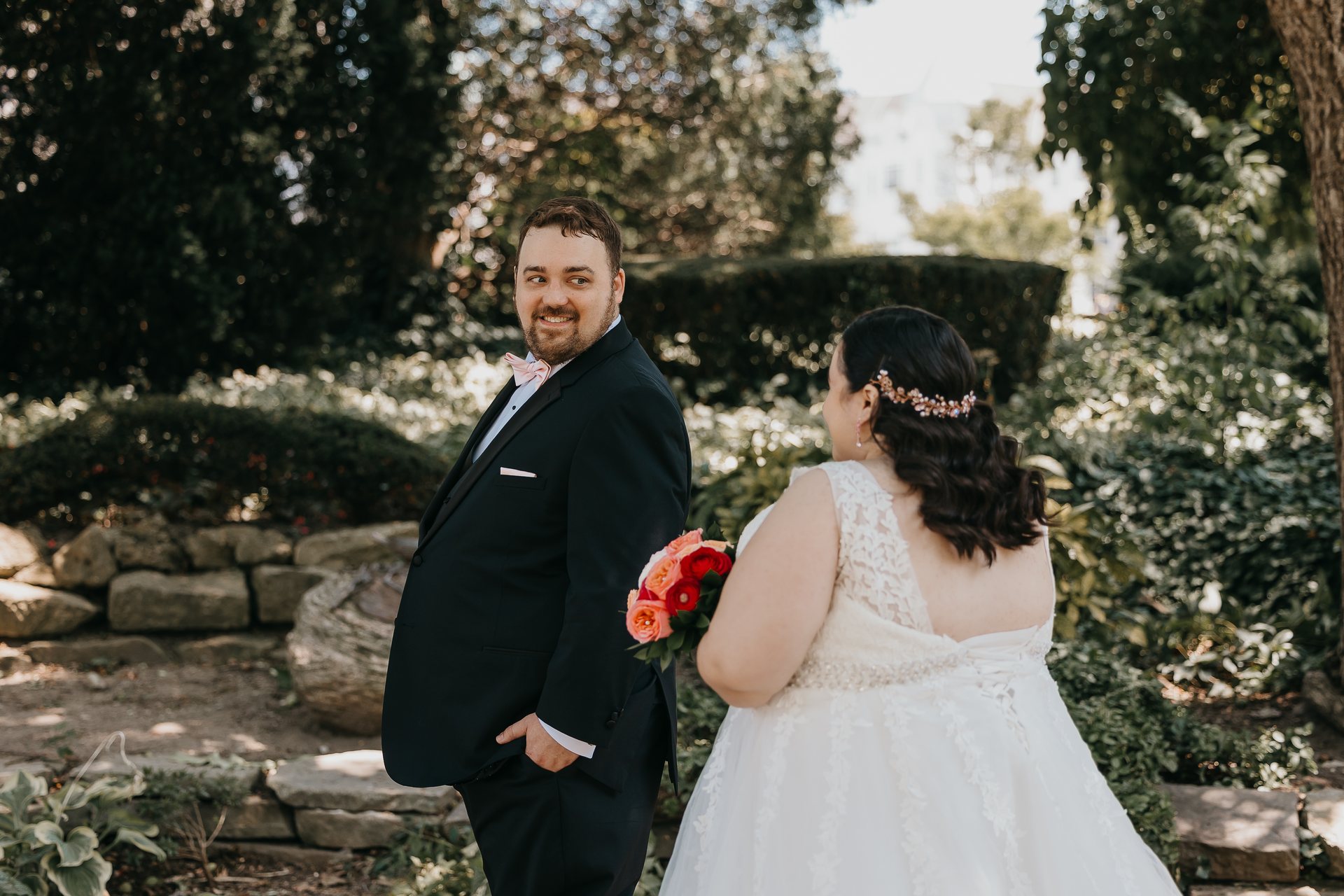 Greg looking back at Chelsie during their first look
