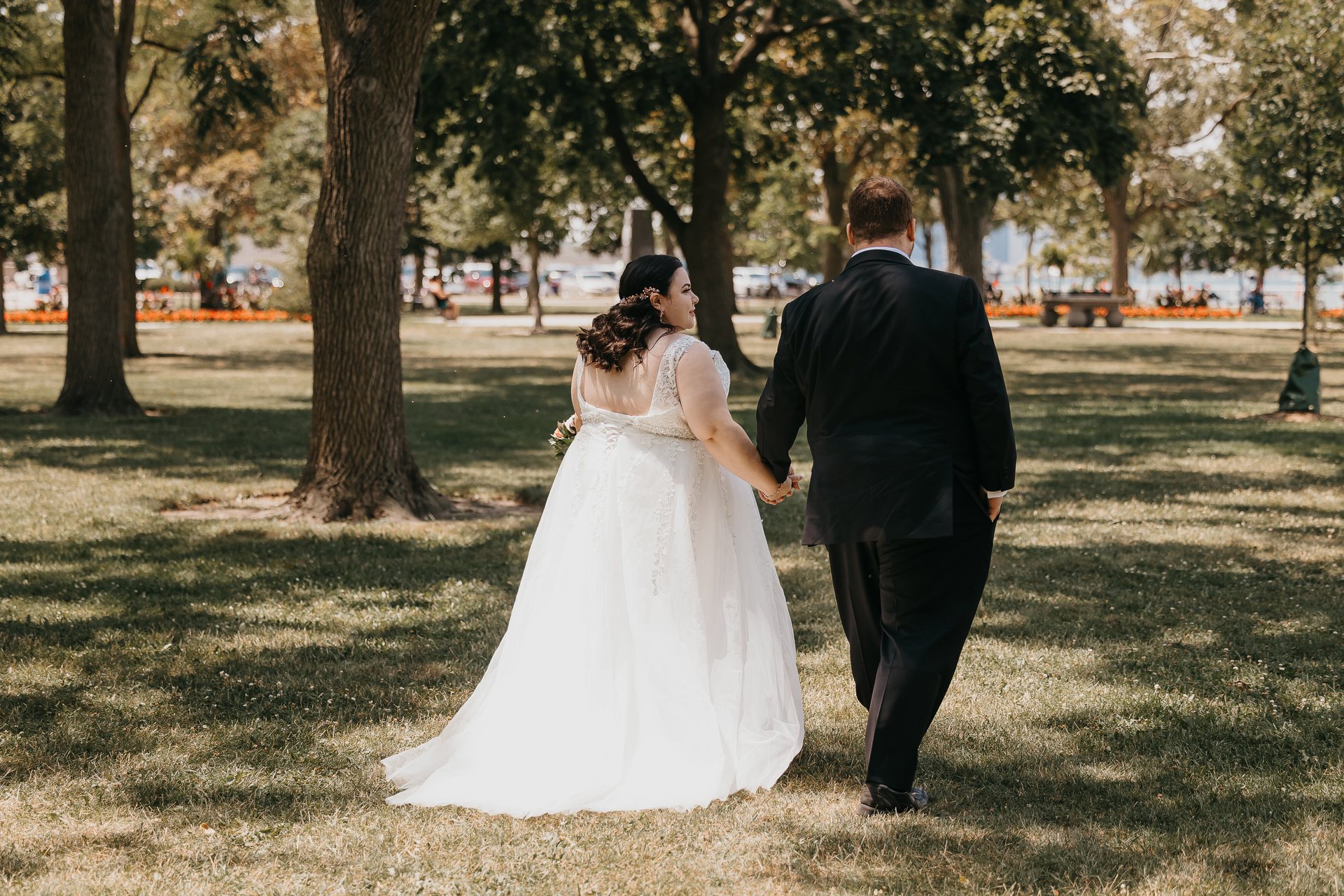 Chelsie and Greg walking together after the first look